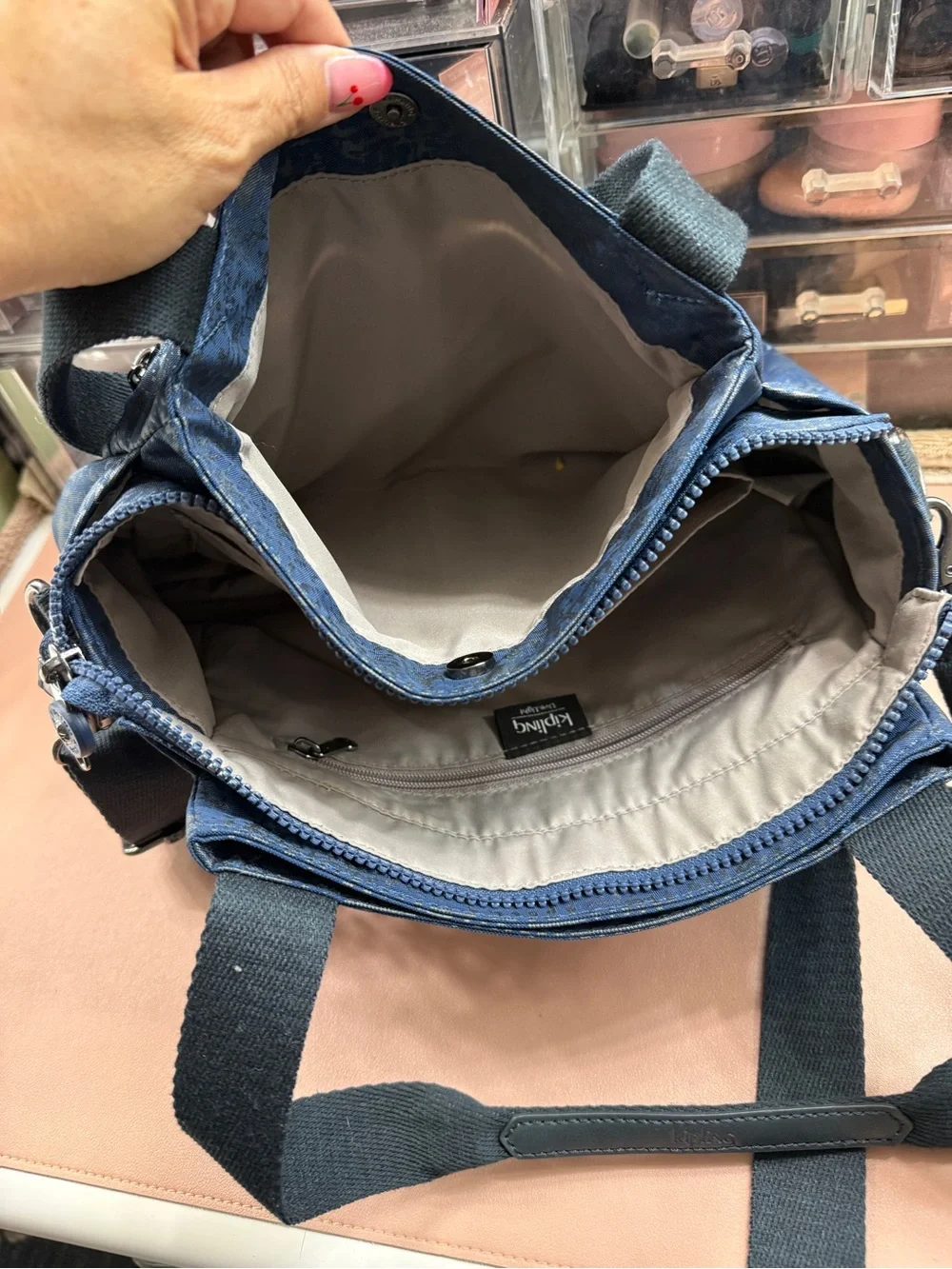 Kipling blue & silver
